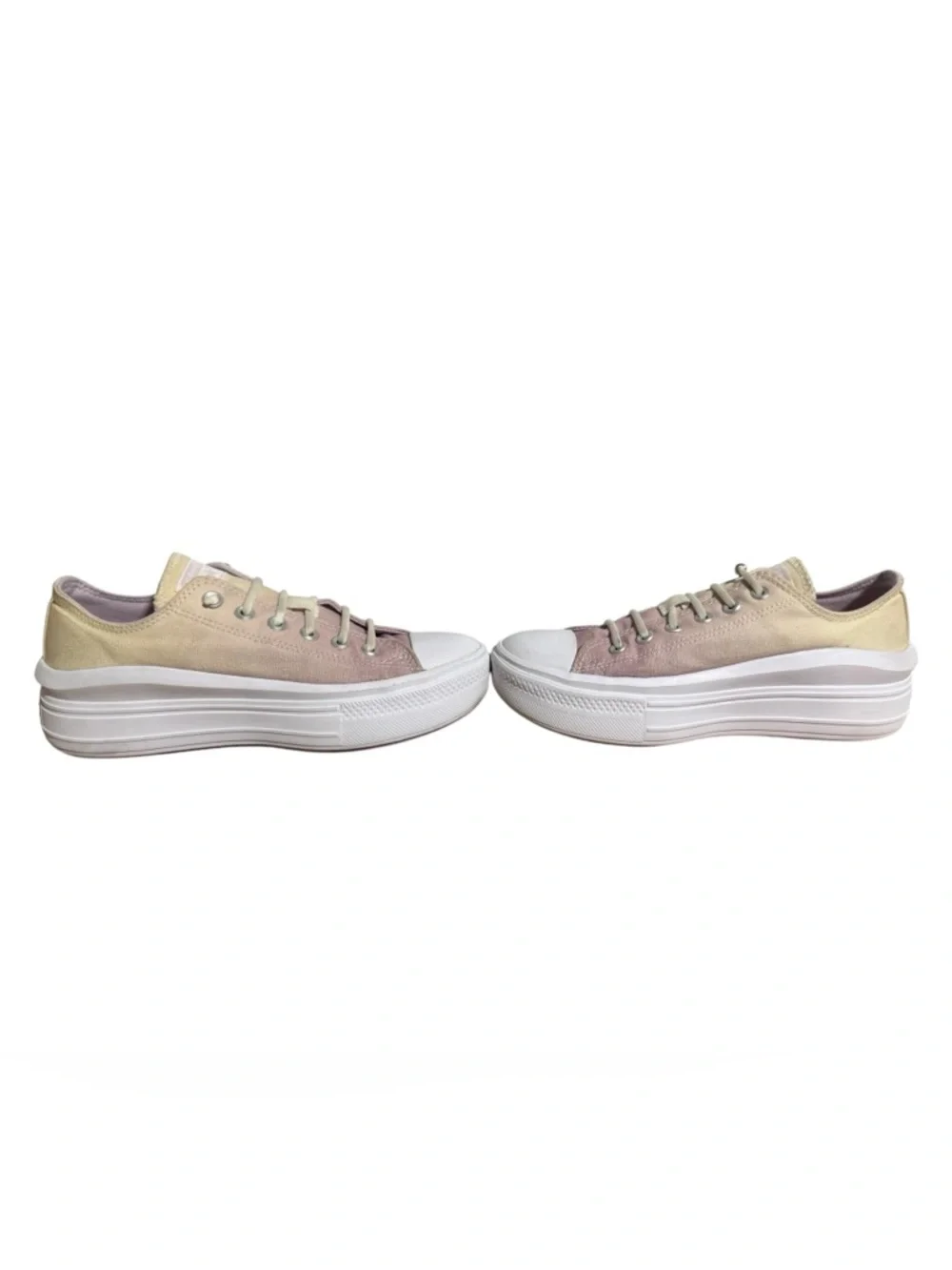 Converse Pastel Platform Ombré pale pink- pale yellow tan  women’s size 9 - Picture 2 of 6